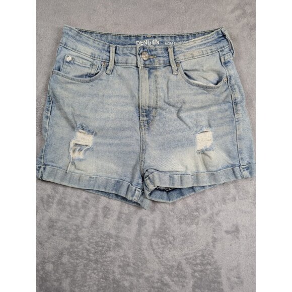 Levi's Pants - Levis Denizen Denim Mom Shorts Womens Size 3 26 Light Wash Distressed Cuffed Hem